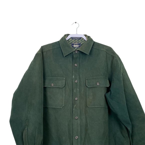 LEVI'S STRAUSS & CO Chamois‎ Heavy Men's Sz Large Vintage Field Work Shirt Green - Picture 5 of 10
